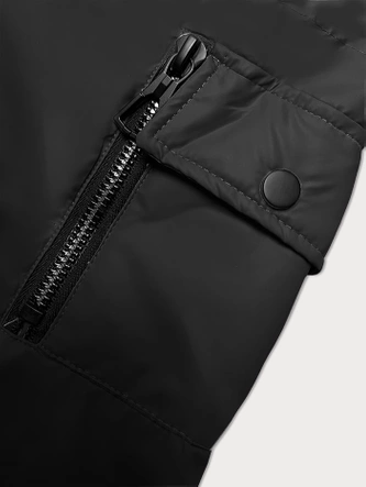 Krótka kurtka damska z kapturem S'West czarna (B8246-1)