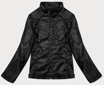 Męska kurtka ze skóry ekologicznej czarna (11Z8135)