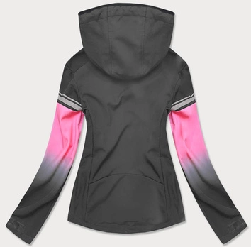 KURTKA DAMSKA SOFTSHELL OMBRE GRAFIT/RÓŻ (KSW-6008)