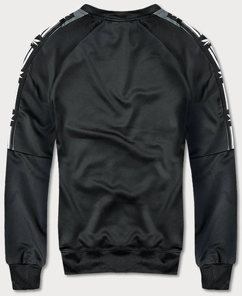 Męska bluza z nadrukiem czarna (8B1108-3)