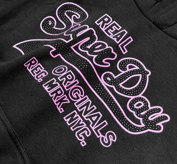 Krótka bluza damska z nadrukiem czarna (26016)