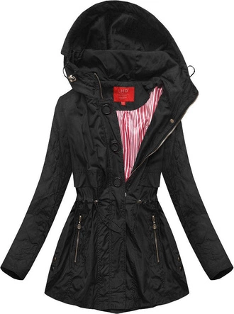 KRÓTKA KURTKA TYPU PARKA CZARNA (P01)