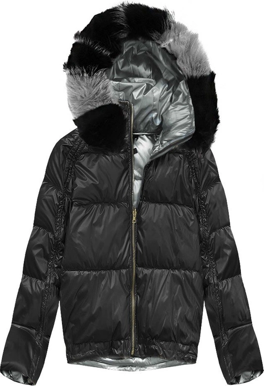 DWUSTRONNA ZIMOWA KURTKA DAMSKA CZARNA (X921X)