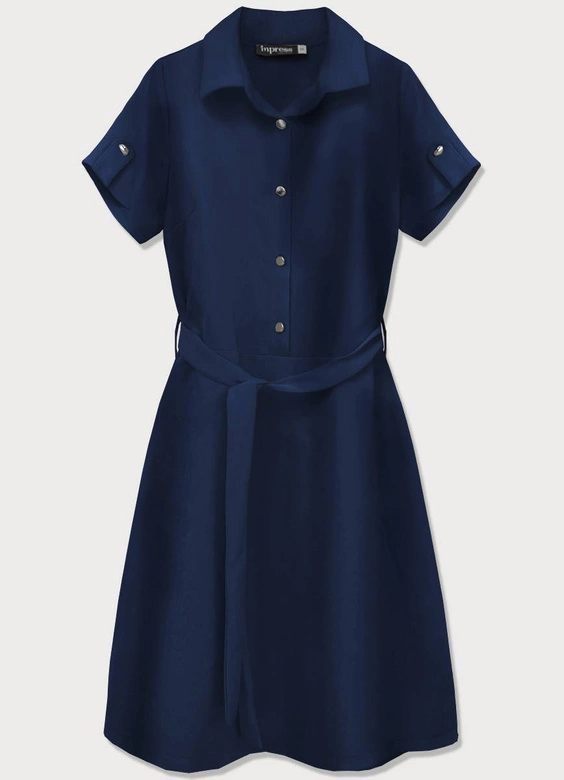 SUKIENKA Z KOŁNIERZYKIEM TYPU SZMIZJERKA GRANATOWA (431ART)