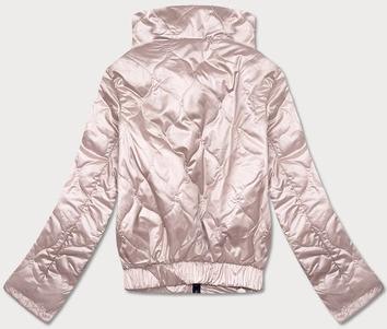 Krótka kurtka damska ze stójką beżowa (B8122-51)