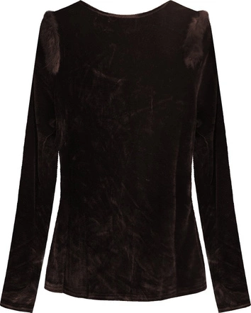 BLUZKA Z FUTERKIEM BRĄZOWA (3685)