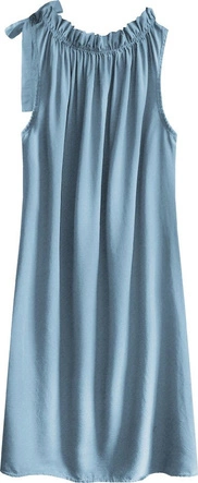 SUKIENKA OVERSIZE Z FALBANĄ JASNONIEBIESKA (392ART)