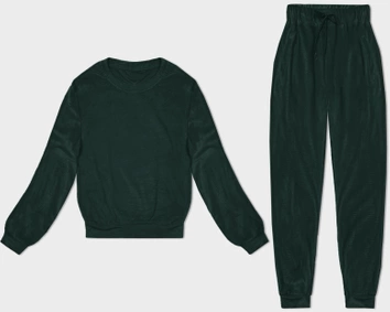 Welurowy dres damski szmaragdowy (8C1173-9)