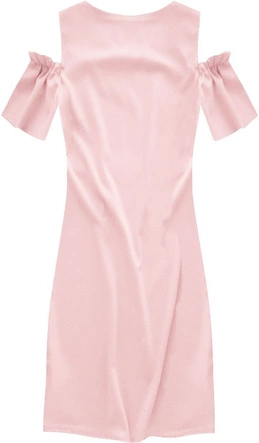 SUKIENKA Z OPUSZCZONYMI RĘKAWKAMI PUDROWY RÓŻ (106ART)