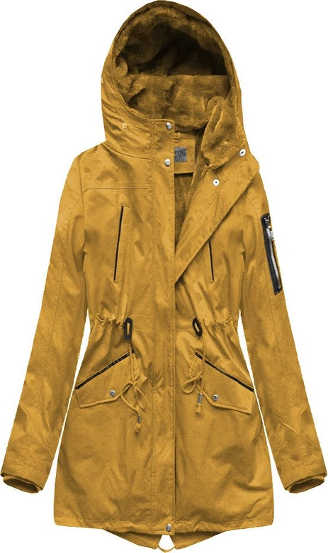 PARKA Z PODPINKĄ ŻÓŁTA (B2635)
