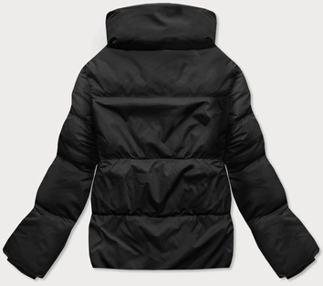 Zimowa kurtka damska z kołnierzem czarna (23062-392)