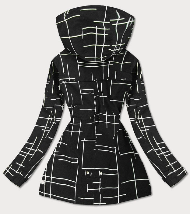 DWUSTRONNA KURTKA PARKA DAMSKA CZARNO-BIAŁA (W657)