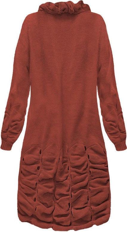 SWETER Z MARSZCZENIAMI I DZIURAMI CEGLASTY (126ART)