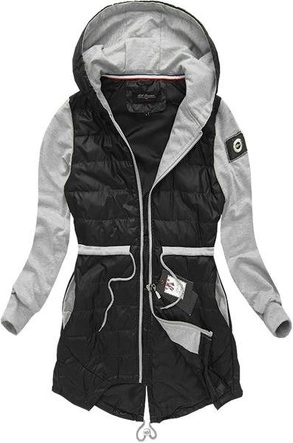 KURTKA Z DRESOWYMI RĘKAWAMI CZARNA (1683)