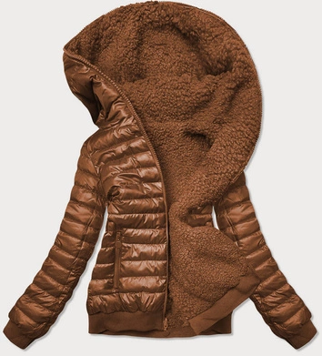 DWUSTRONNA KURTKA DAMSKA BARANEK BRĄZOWA (H-989-79)