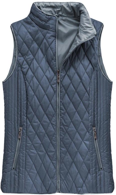 PIKOWANY BEZRĘKAWNIK Z KAPTUREM NIEBIESKI (B1066-30)