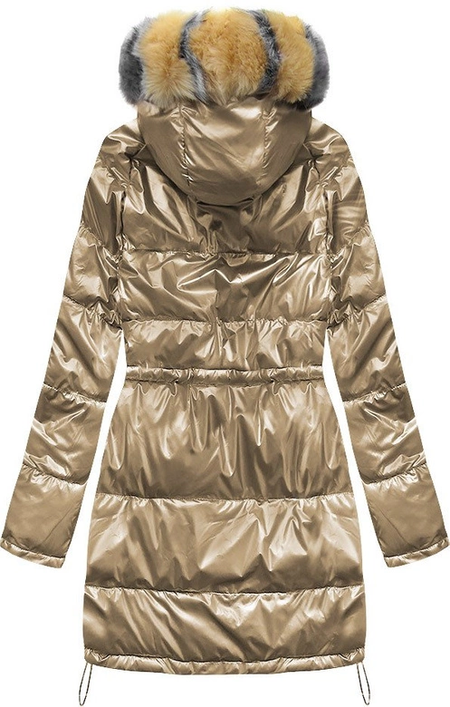DWUSTRONNA ZIMOWA DAMSKA KURTKA ZŁOTA (1908)
