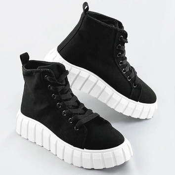 Sznurowane trzewiki czarne (xa060)