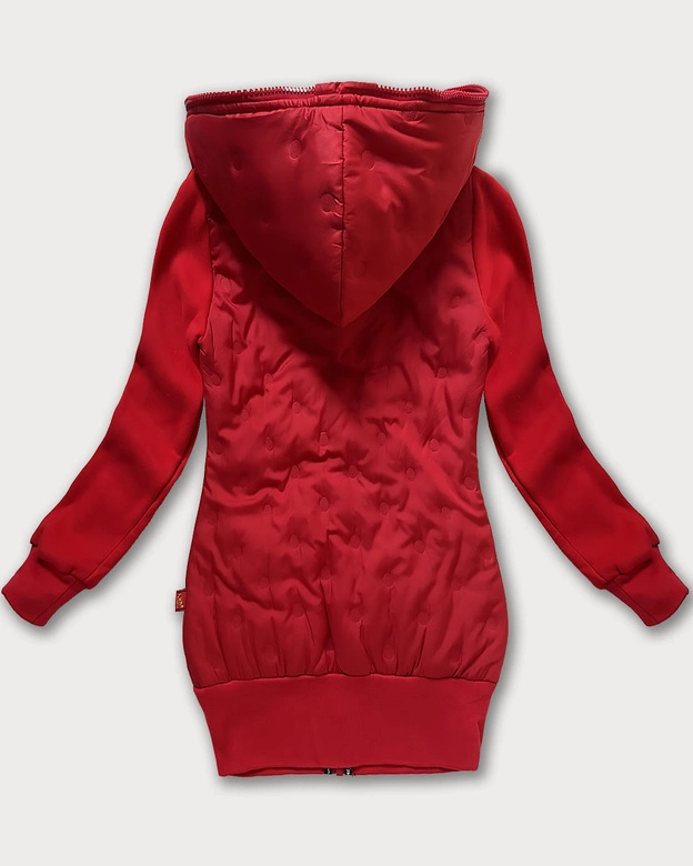 Damska bluzo-kurtka z kapturem LHD czerwona (AMG-162A)