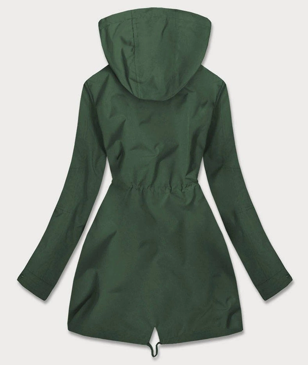 DWUSTRONNA PARKA DAMSKA Z KAPTUREM KHAKI-PANTERKA (W354)