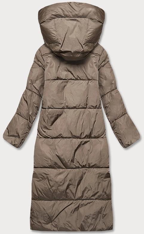 Kurtka zimowa damska z kapturem beżowa (AG1-J9091)