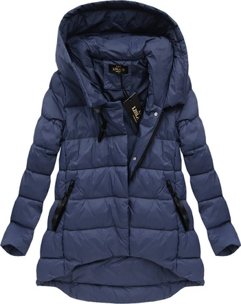 ASYMETRYCZNA KURTKA ZIMOWA GRANATOWA (7150)