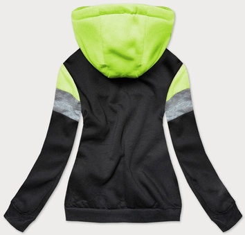 BLUZA DAMSKA DRESOWA CZARNO-LIMONKOWA (YS10002)
