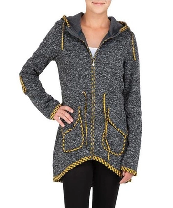 BLUZA Z KAPTUREM CZARNO-BIAŁA (LX2256)