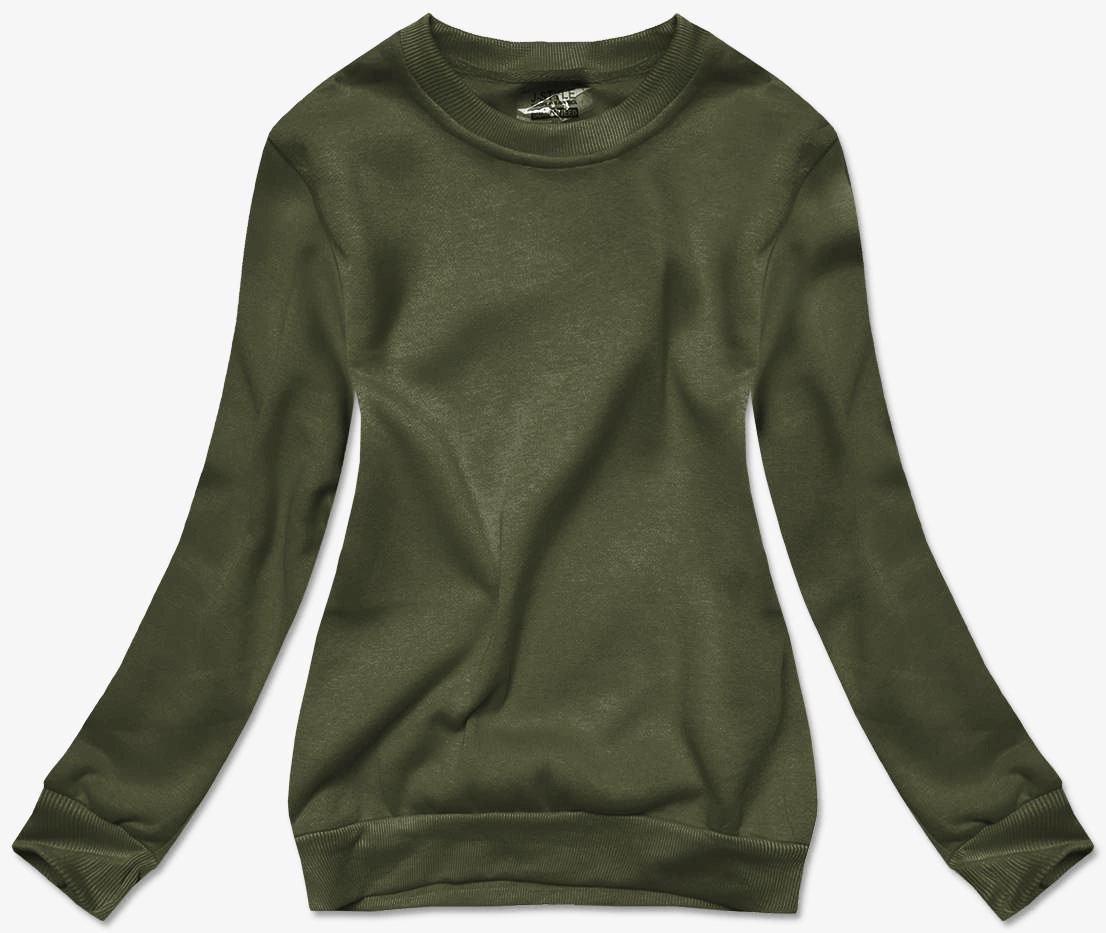 Bluza dresowa damska ze ściągaczami oliwkowa (W01-29)