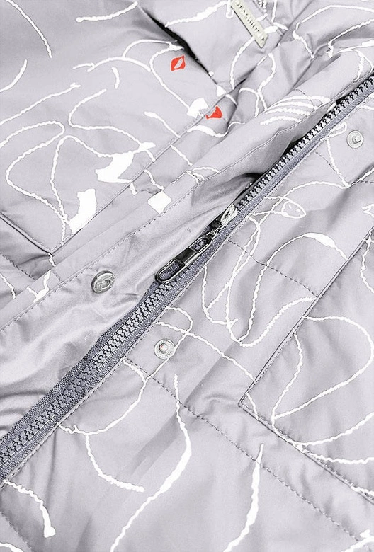 Damska kurtka we wzory szara (7720)