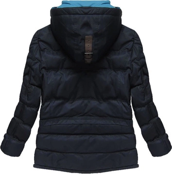 GRUBA KURTKA ZIMOWA Z KAPTUREM GRANATOWA (415)