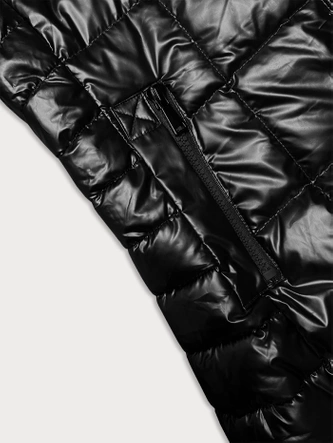 Metaliczna kurtka damska z kapturem J Style czarna (16M9120-392)