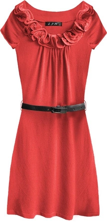 SWETERKOWA SUKIENKA MINI CZERWONA (1520)