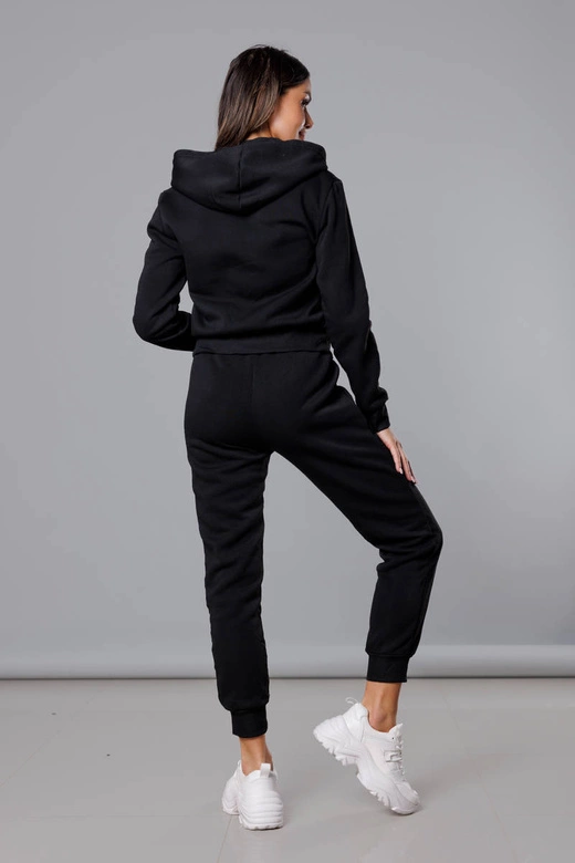 Dres damski z ozdobnymi pasami czarny-biały (KK0052)