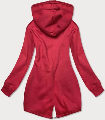 DŁUGA DAMSKA BLUZA SPORTOWA CZERWONA (AMG816)