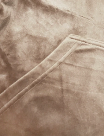 Welurowy dres damski z rozpinaną bluzą ciemny beż (8C1176-91)