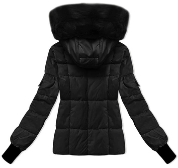 Zimowa kurtka damska z odpinanym kapturem S'west czarna (B8303-1)