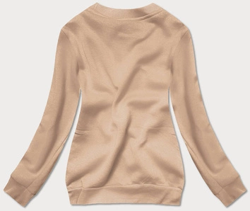 BLUZA DRESOWA DAMSKA ZE ŚCIĄGACZAMI CIEMNOBEŻOWA (W01-6)