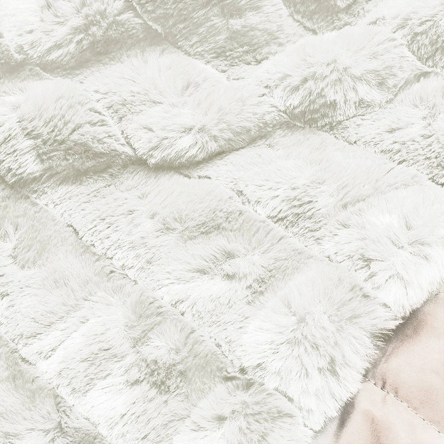 LEKKA KURTKA ZIMOWA DAMSKA FUTRO 2 W 1 ECRU (39039)