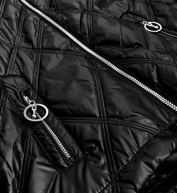 LEKKA KURTKA DAMSKA Z KAPTUREM CZARNA (BH2004)