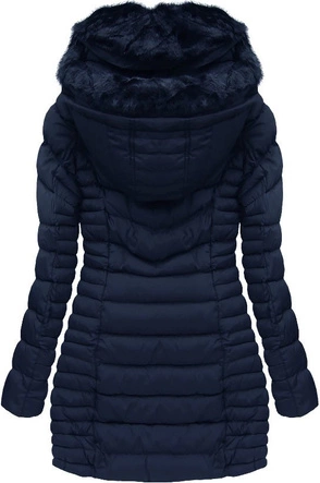 PIKOWANA KURTKA Z KAPTUREM GRANATOWA (W820)