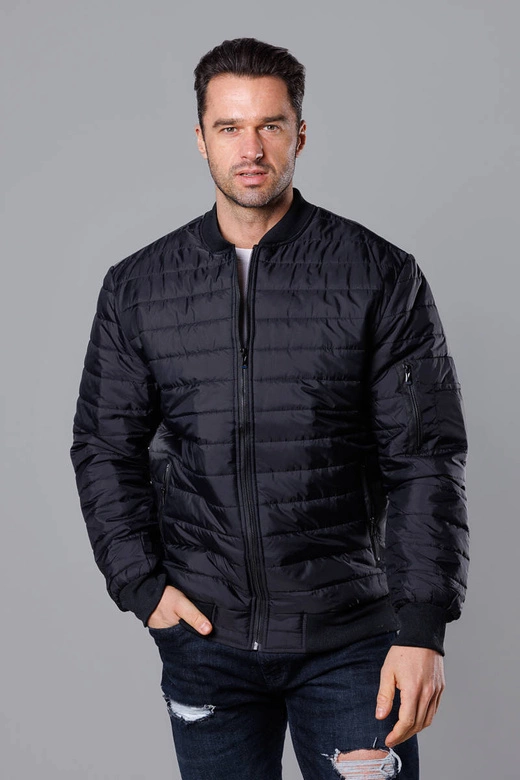 Pikowana bomberka męska czarna (MY02-1)