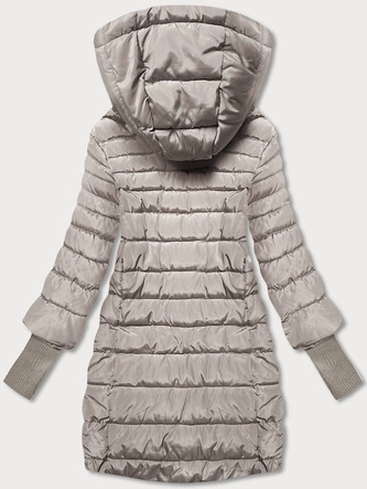 Kurtka damska z dzianinowymi ściągaczami beżowa (P22-6637/6682-62)