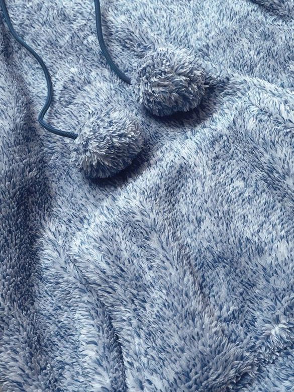 PLUSZOWA DAMSKA BLUZA MELANŻ GRANATOWA (HH034)