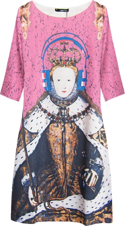 WZORZYSTA SUKIENKA RÓŻOWA (6289)