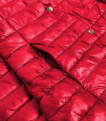 DWUSTRONNA KURTKA DAMSKA CZERWONA-GROSZKI (20033)