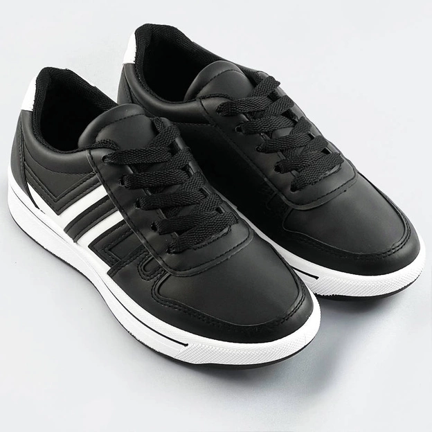 Sportowe buty damskie czarno-białe (ad-587)