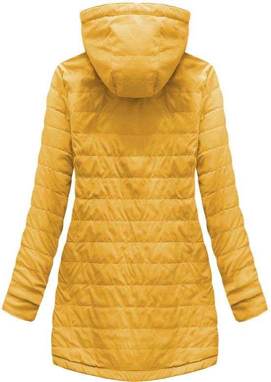 DWUSTRONNA PARKA Z KAPTUREM MUSZTARDOWA (W0232)