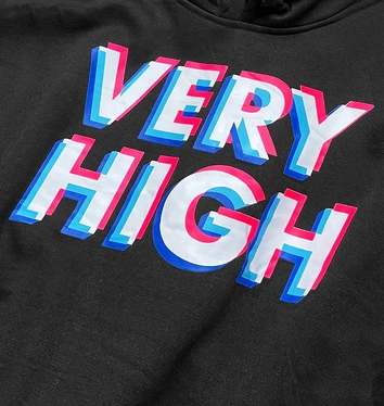 Bluza dresowa damska z nadrukiem czarna (26012)