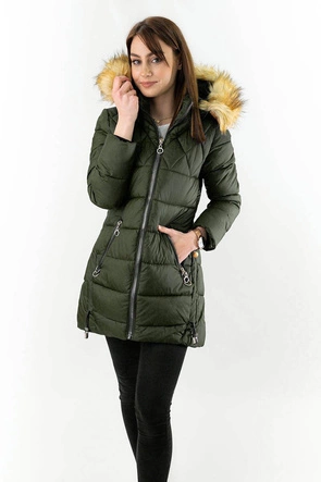 PIKOWANA DAMSKA KURTKA Z KAPTUREM KHAKI (1907)